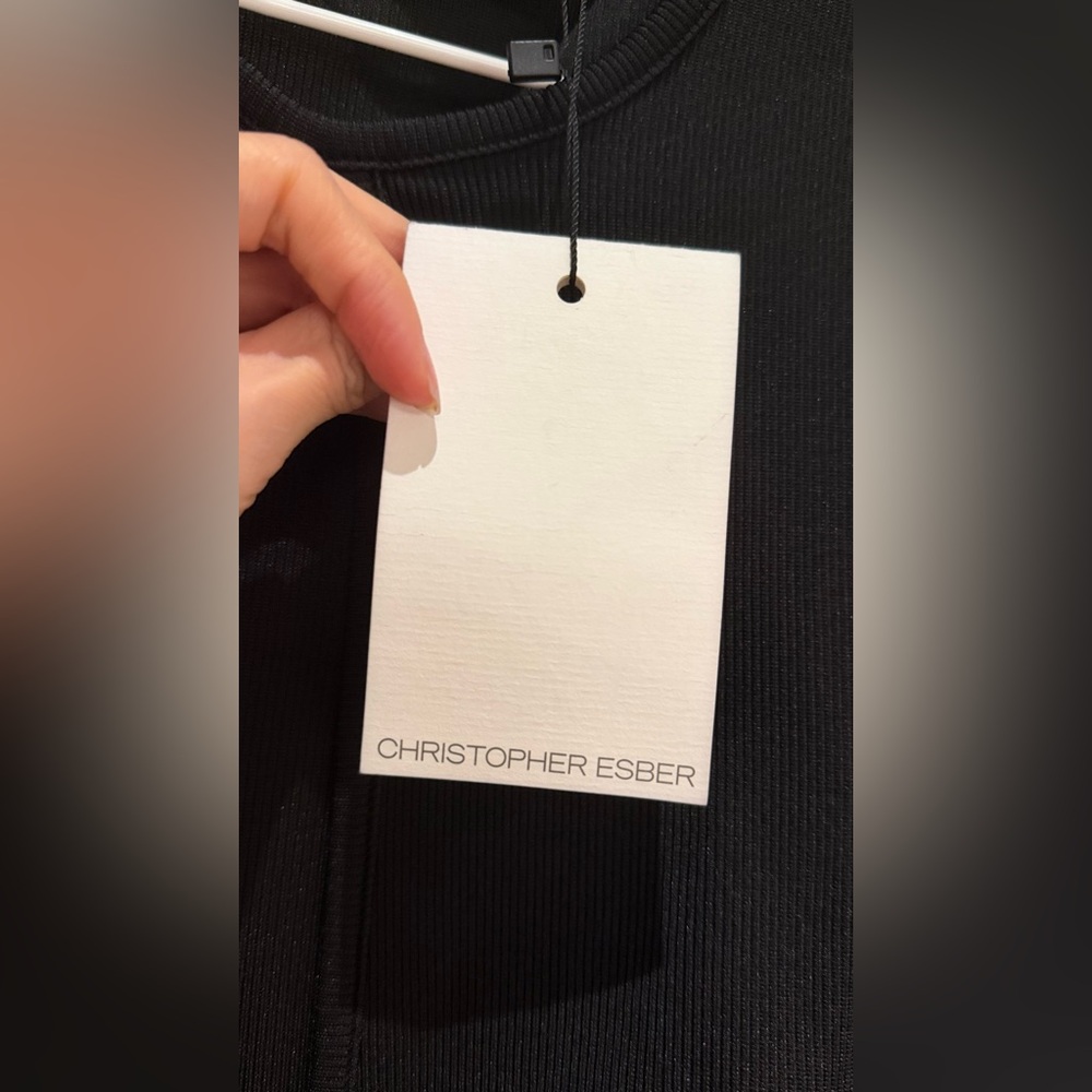 Christopher Esber Anglaise Long Sleeve Top Black - Picture 6 of 11